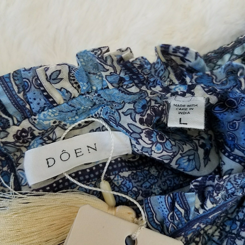 DOEN Mountain Dress in Blue Mandevilla Vine Floral Print - Picture 8 of 9